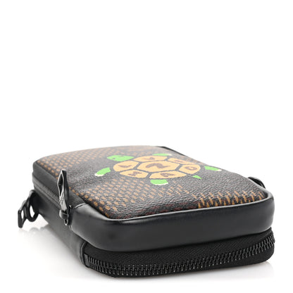 Louis Vuitton X NIGO Giant Damier Ebene Tortoise Double Phone Pouch 3 of 8