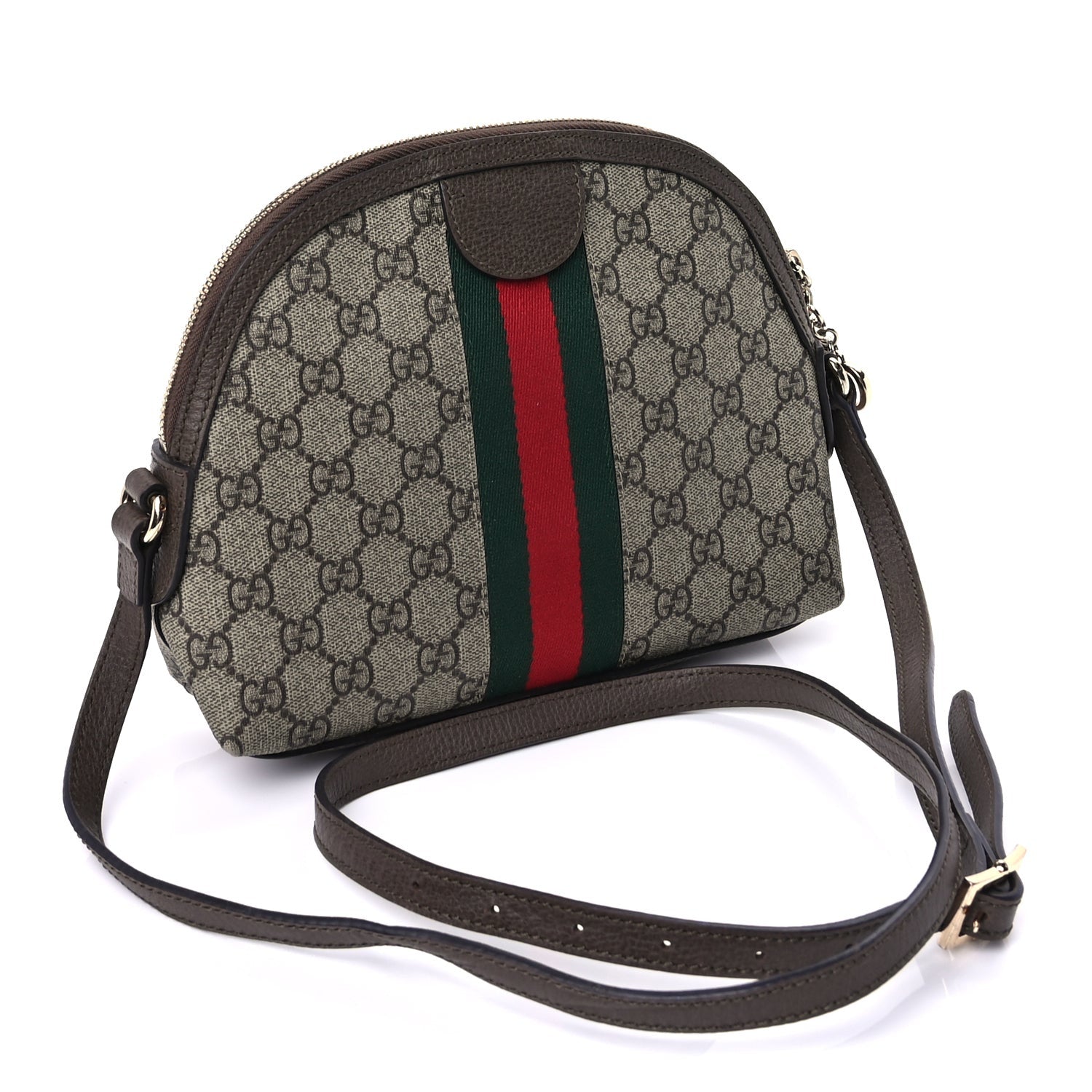 Gucci GG Supreme Monogram Textured Dollar Calfskin Web Small