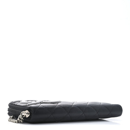 Chanel Calfskin Quilted Cambon Large Gusset Zip Around Wallet Black 4 of 7