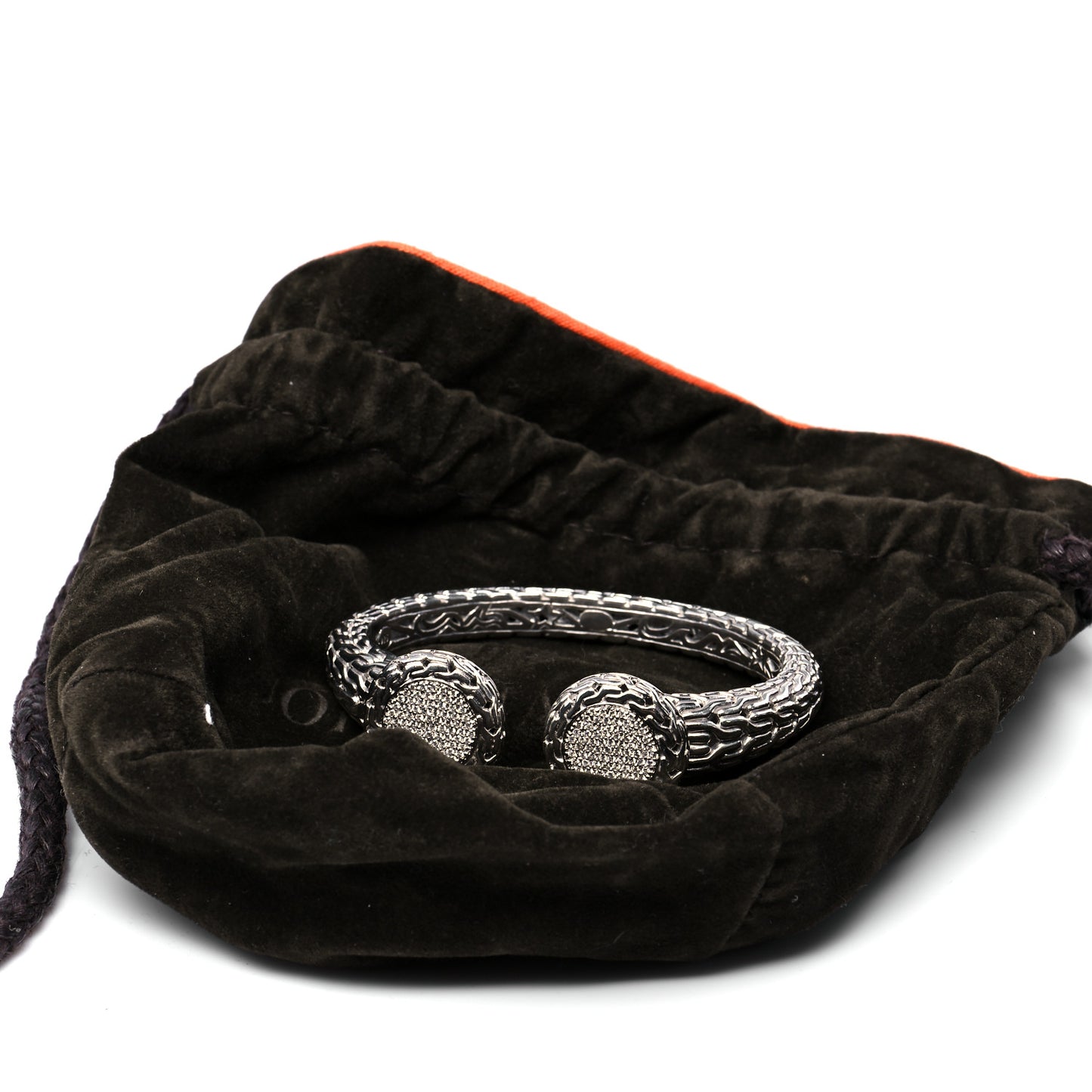 Sterling Silver Diamond Classic Chain Kick Cuff Bracelet