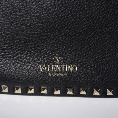 Valentino Garavani Pebbled Calfskin Medium Rockstud Flap Saddle Bag Black 7 of 7