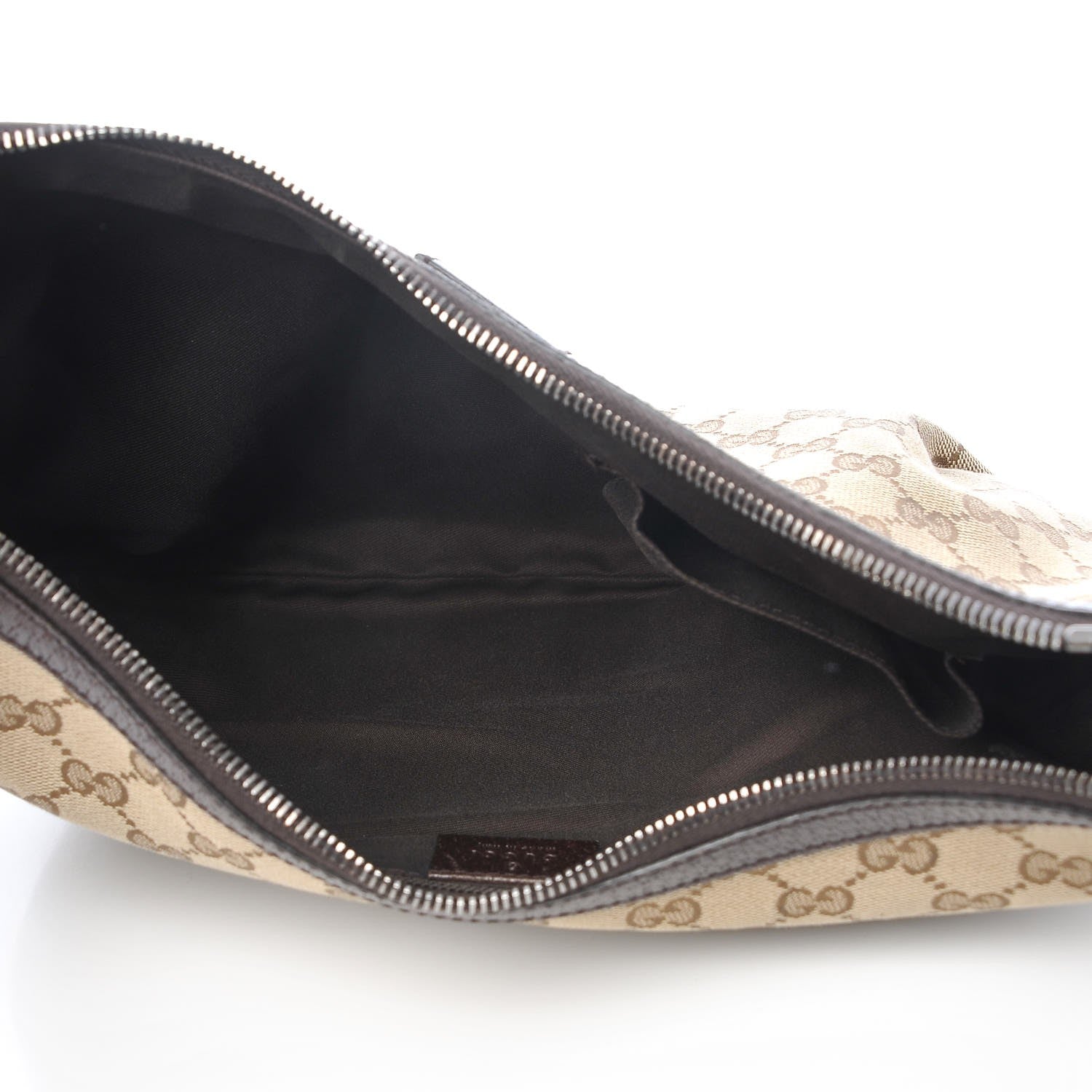 Gucci Monogram Web Medium Half Moon Hobo Dark Brown 5 of 8