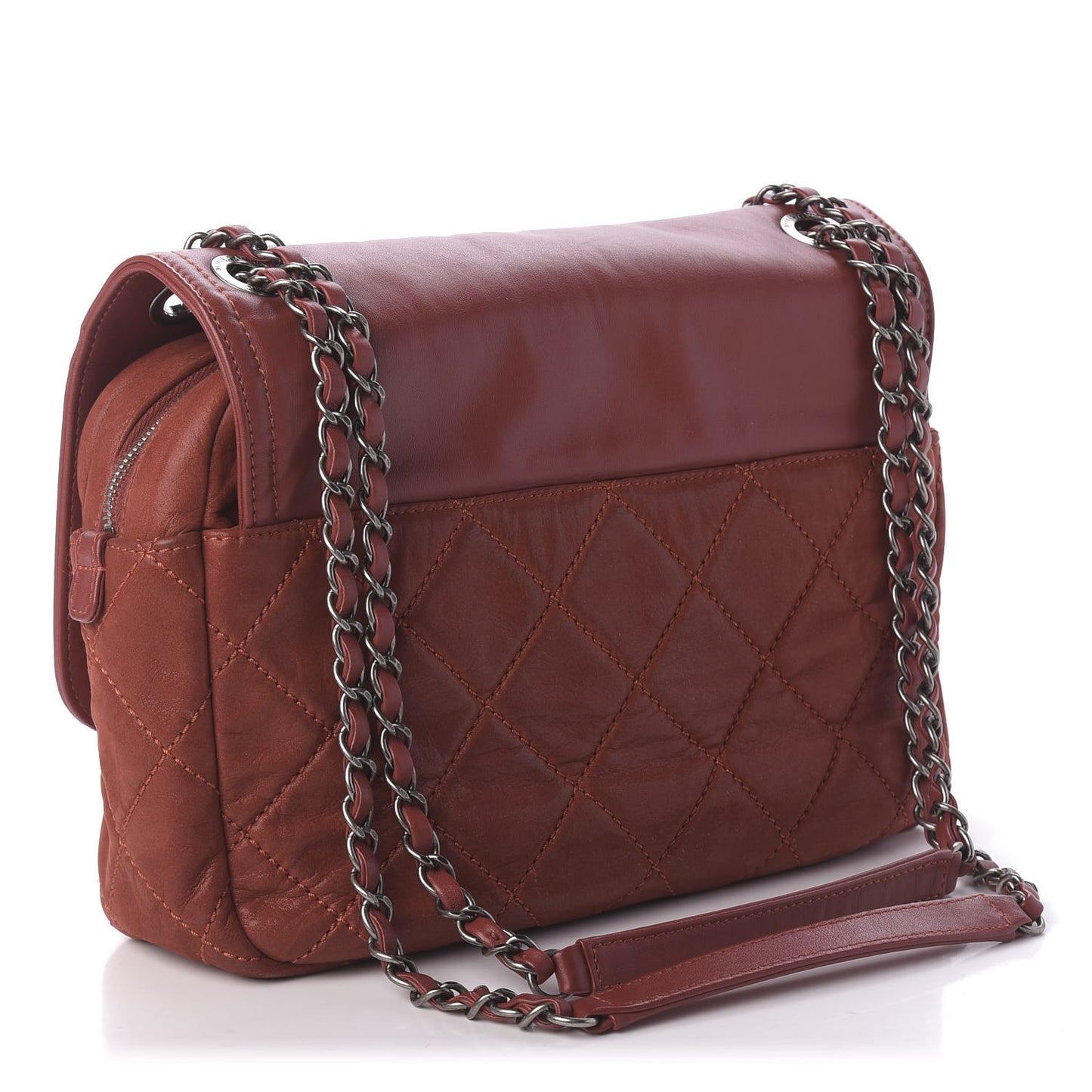 Iridescent Calfskin Medium In the Mix Flap Red
