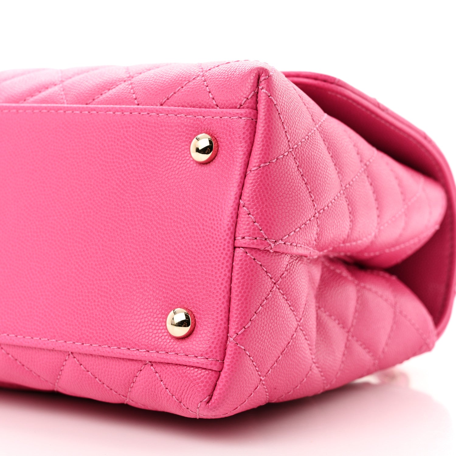 Chanel Caviar Quilted Small Coco Handle Flap Dark Pink 11 of 11