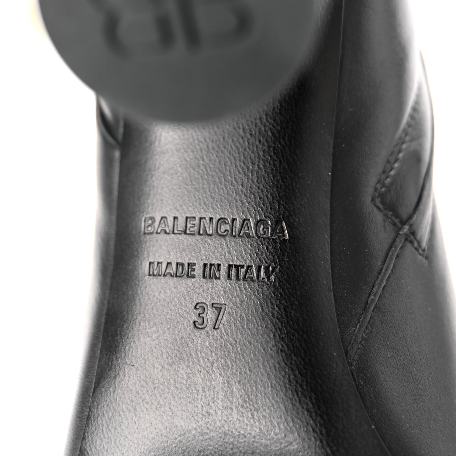Balenciaga Soft Leather Lady Pedestal 90mm Booties 37 Black 7 of 8