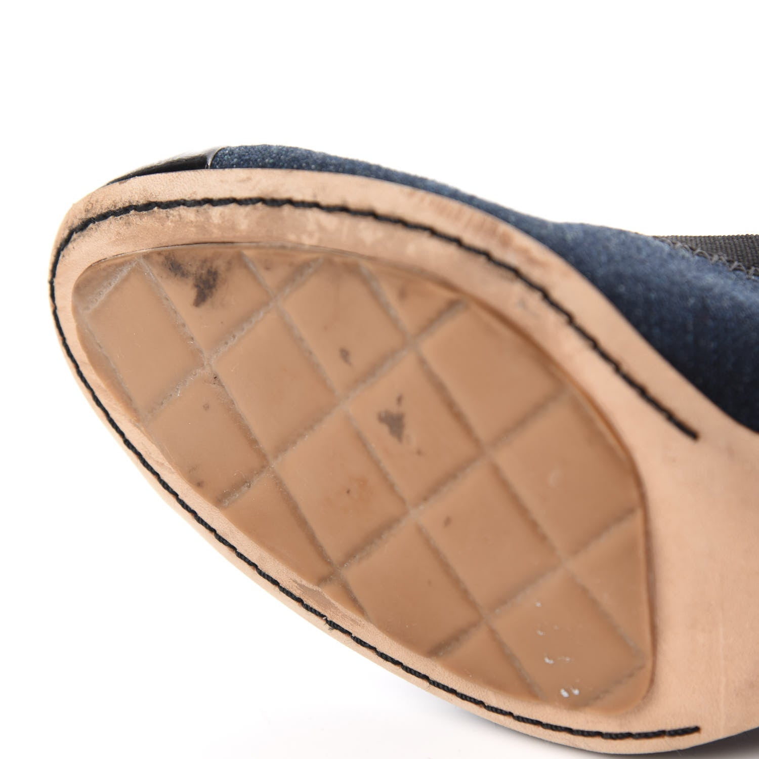 Chanel Denim Patent CC Elastic Stretch Pumps 36.5 Blue Black 8 of 11