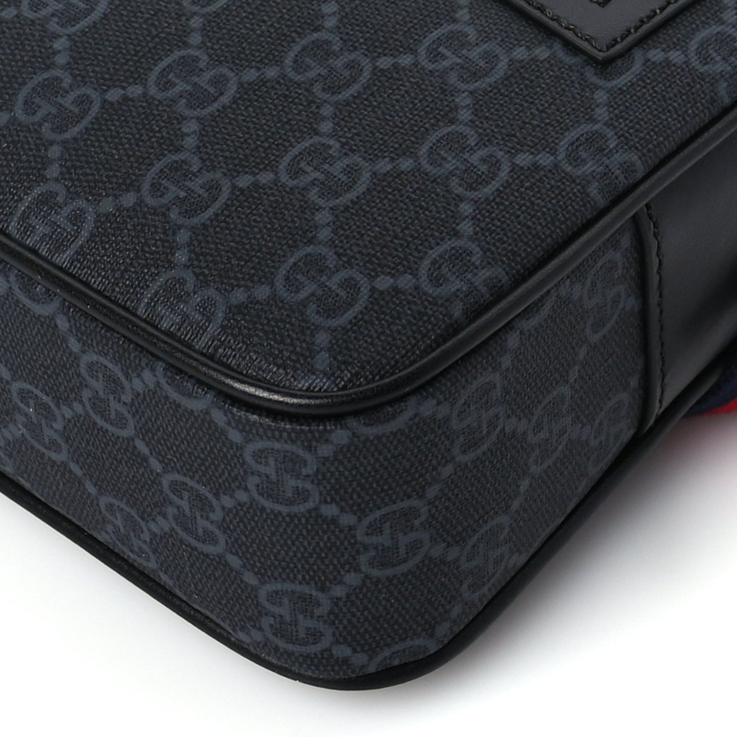 Soft GG Supreme Monogram Web Belt Bag Black Grey