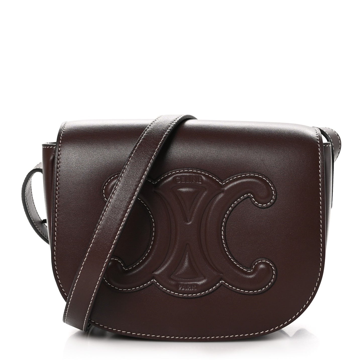 Smooth Calfskin Cuir Triomphe Folco Crossbody Bag Chestnut