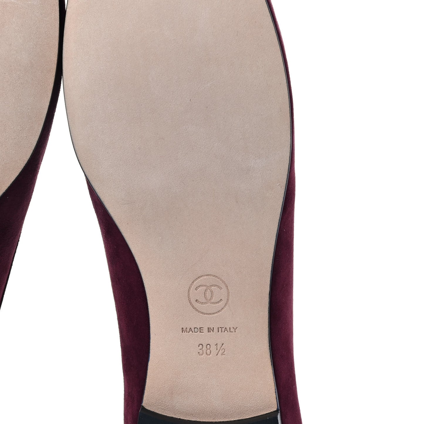 Kid Suede CC Flats 38.5 Burgundy