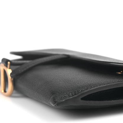 Christian Dior Goatskin Saddle Long Wallet With Chain Black 9 of 10