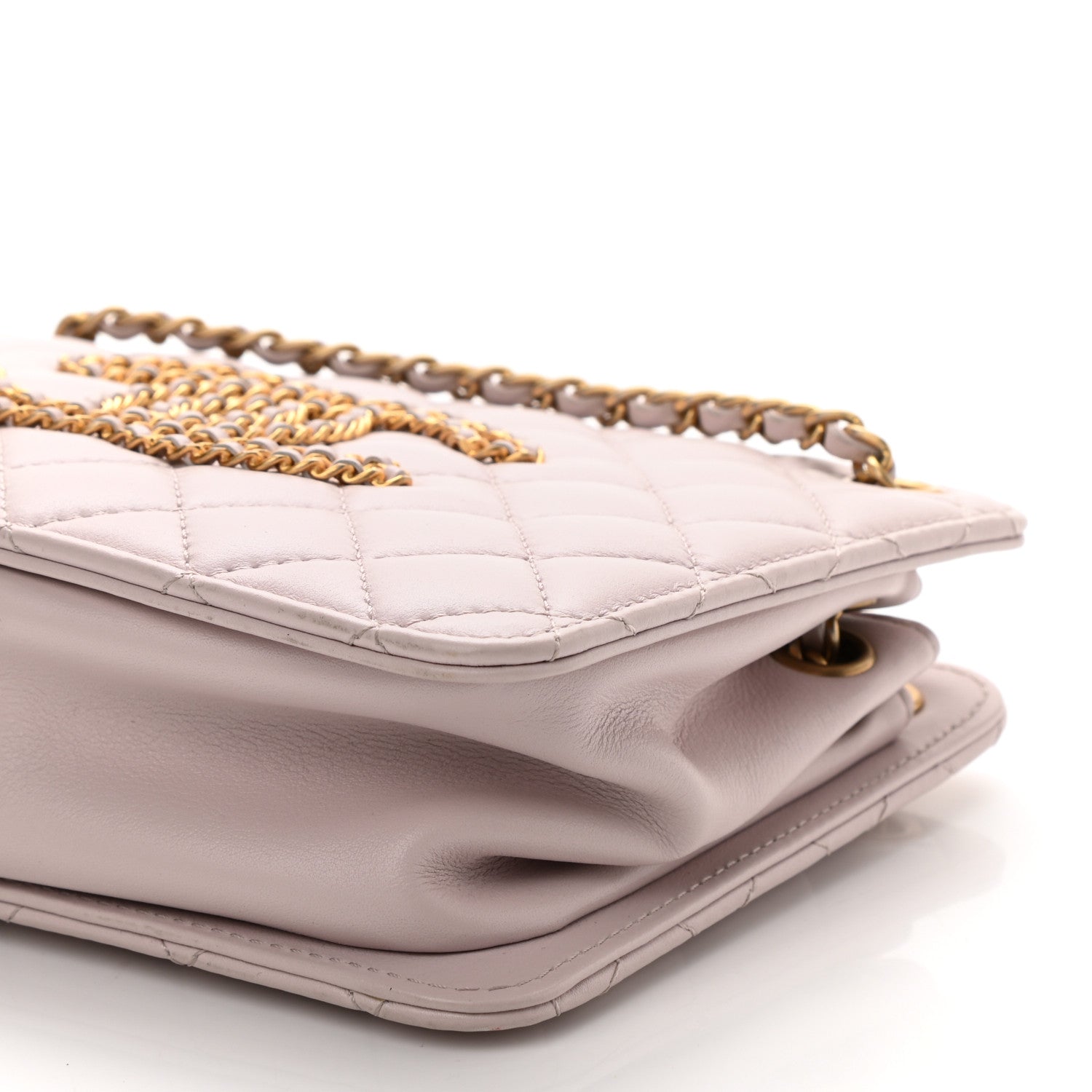 Chanel Calfskin Quilted Small CC Chain Accordion Tote Light Pink 10 of 10