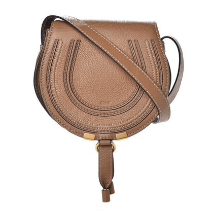 Chloe Calfskin Mini Marcie Round Crossbody Bag Nut 1 of 9