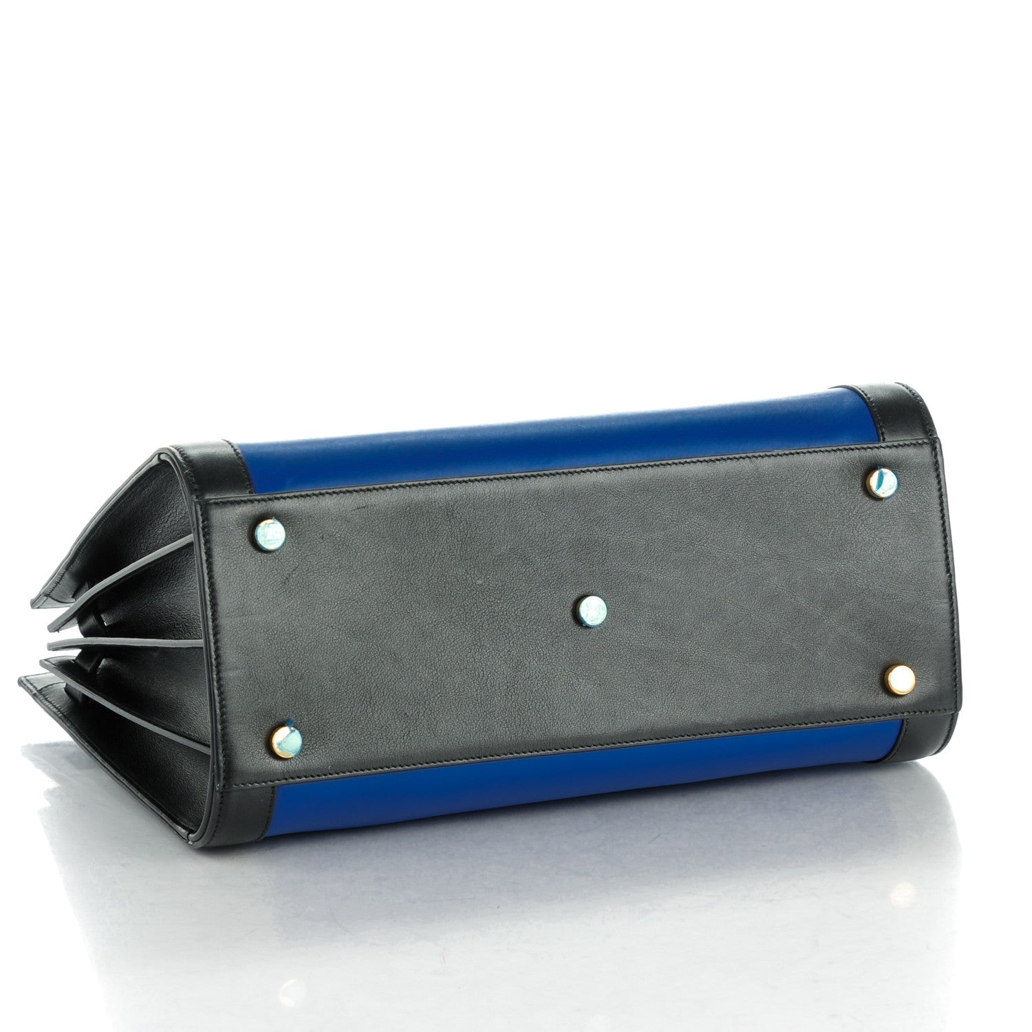 Saint Laurent Calfskin Bi-Color Small Sac De Jour Royal Blue Black 4 of 7