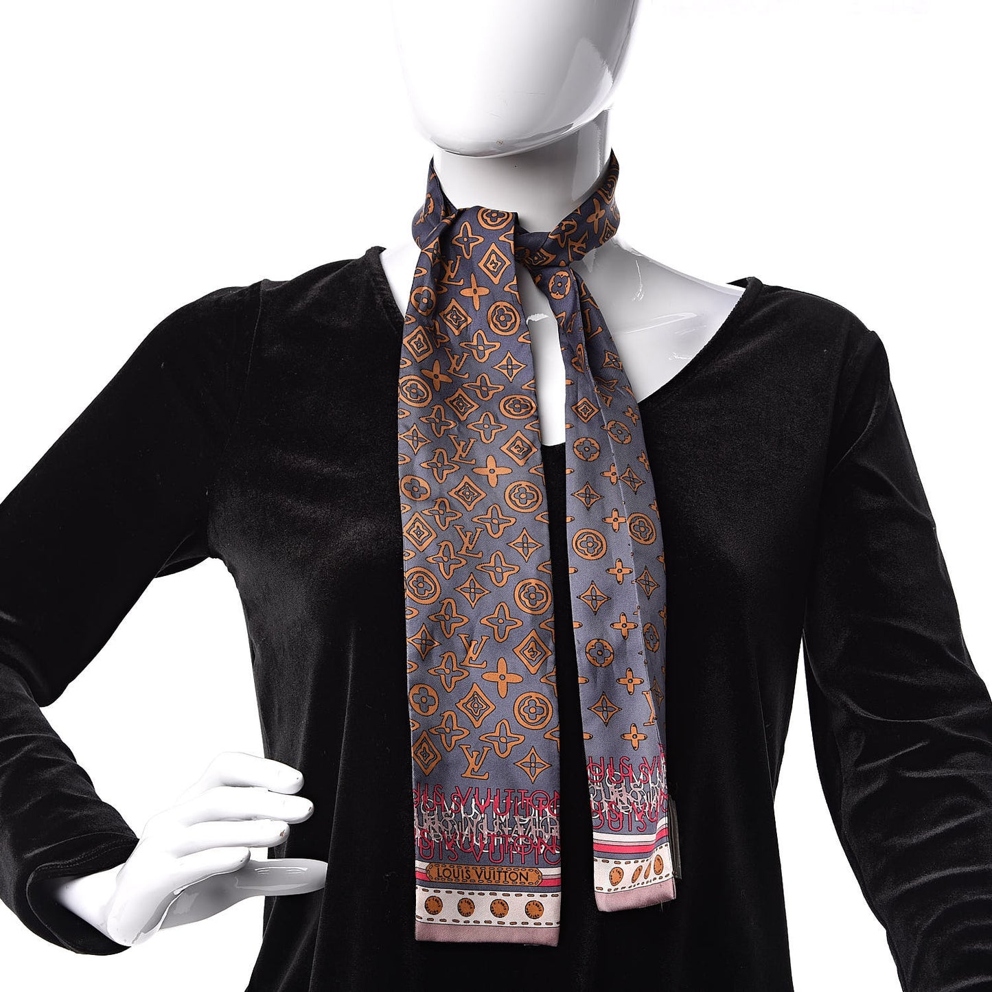 Silk Monogram Map Bandeau Quetsche