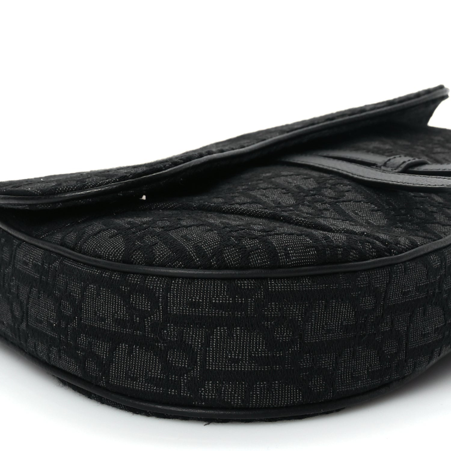 Christian Dior Oblique Mens Saddle Bag Black Blue 7 of 8