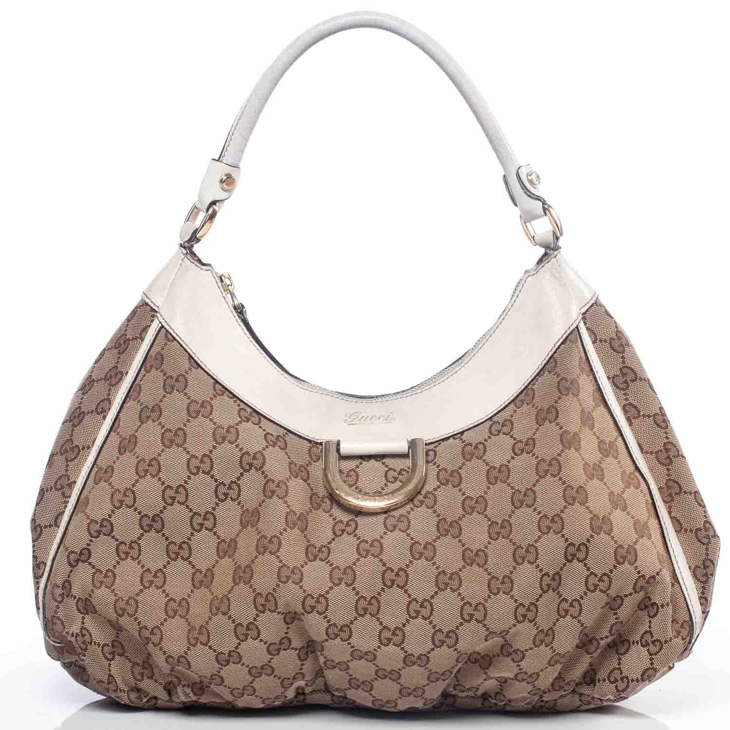 Gucci Monogram D Gold Large Hobo Ivory 1 of 11