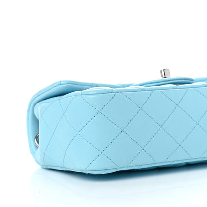 Chanel Lambskin Quilted Mini Rectangular Flap Light Blue 7 of 9
