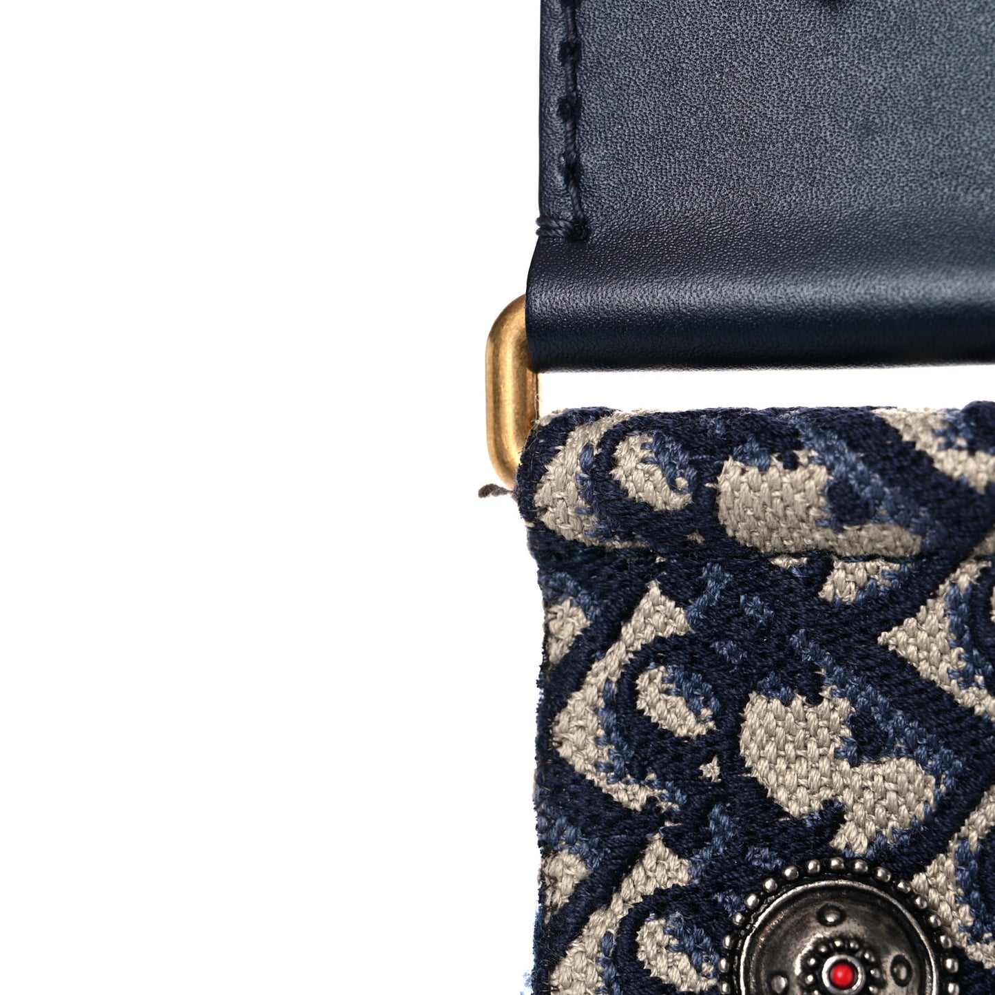 Oblique Studded Shoulder Strap Blue