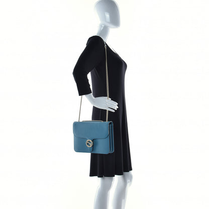 Gucci Dollar Calfskin Interlocking G Shoulder Bag Deep Cobalt 3 of 14