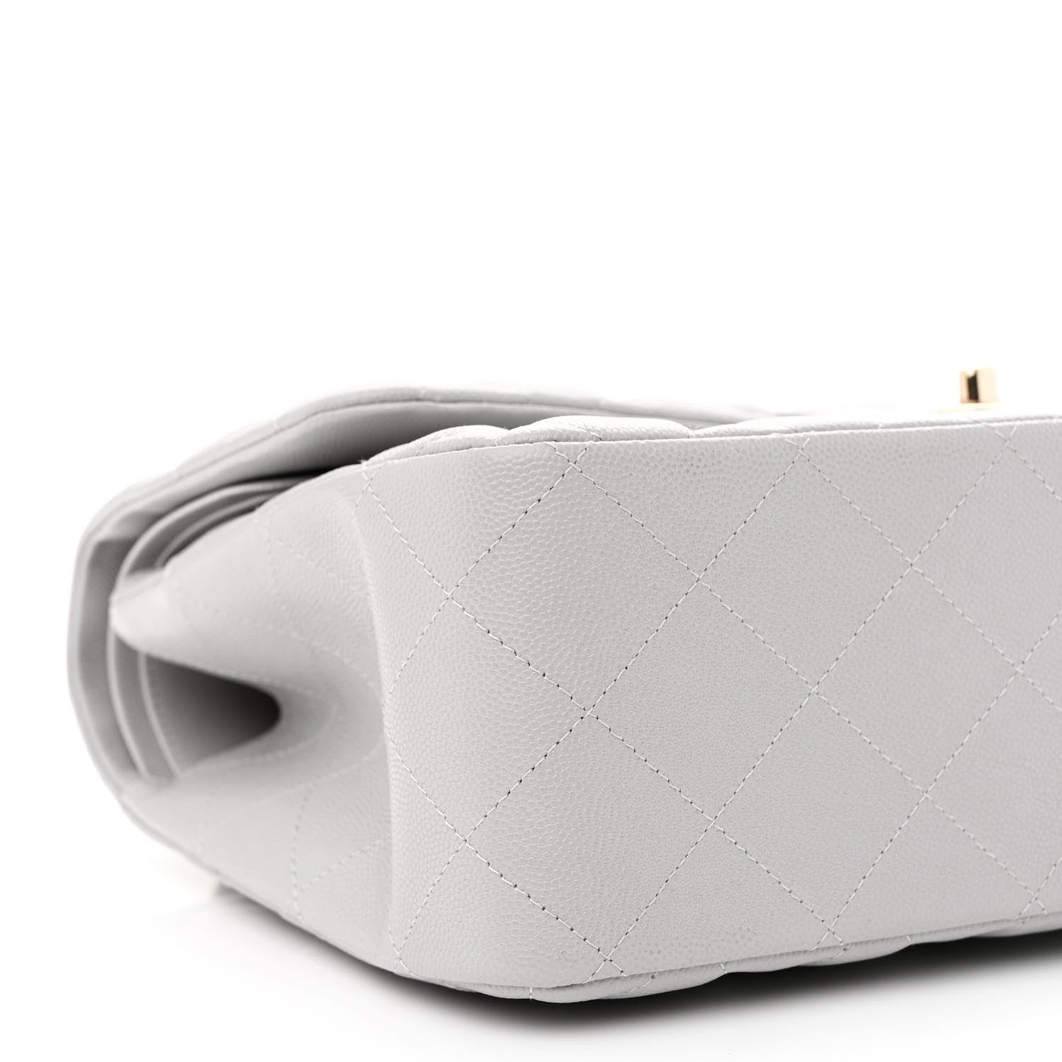 Chanel Caviar Quilted Jumbo Double Flap Light Grey 8 of 9