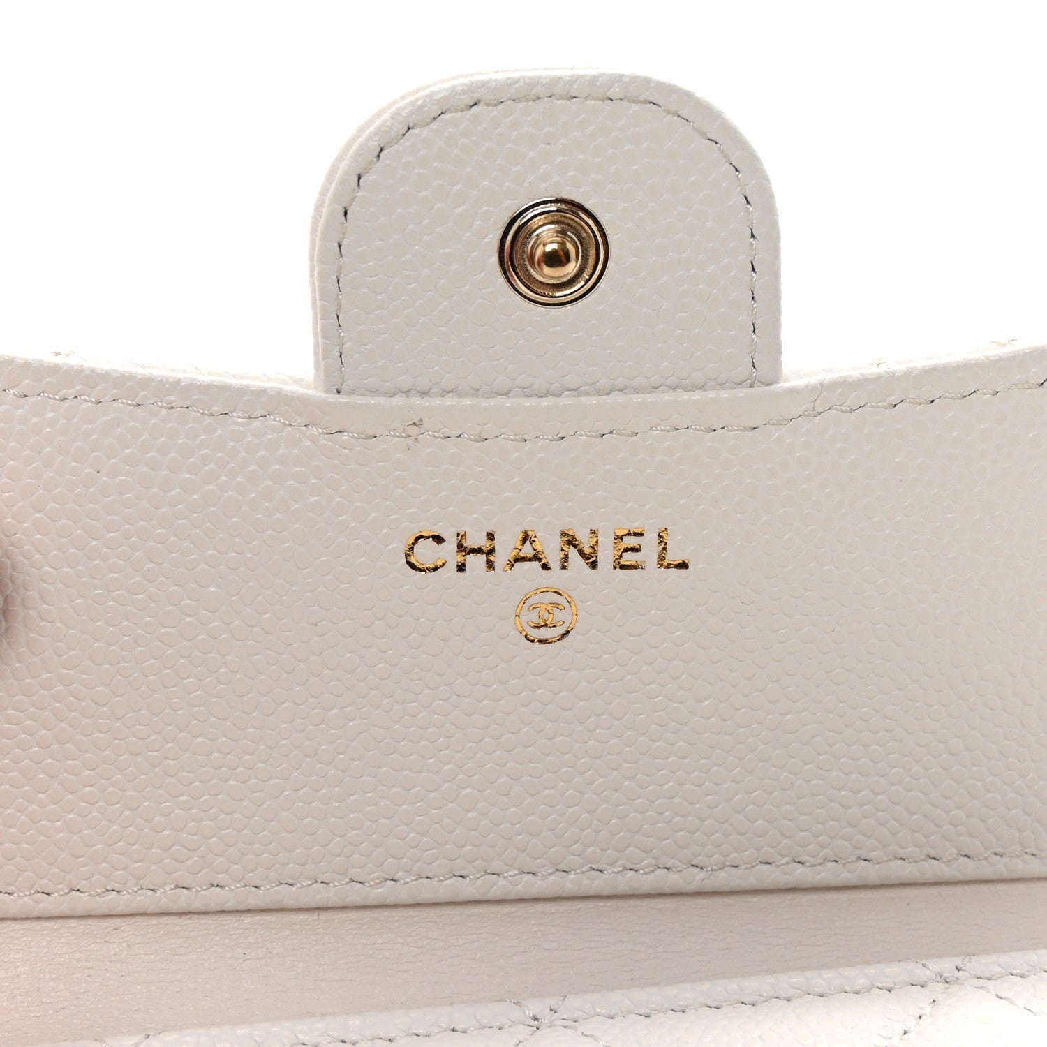 Chanel Caviar Quilted Compact Flap Wallet White 6 of 7