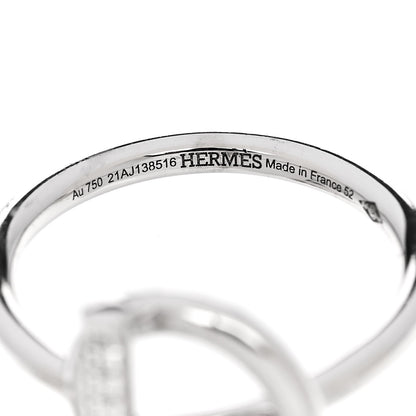 Hermes 18K White Gold Diamond PM Echappee Ring 52 6 4 of 4