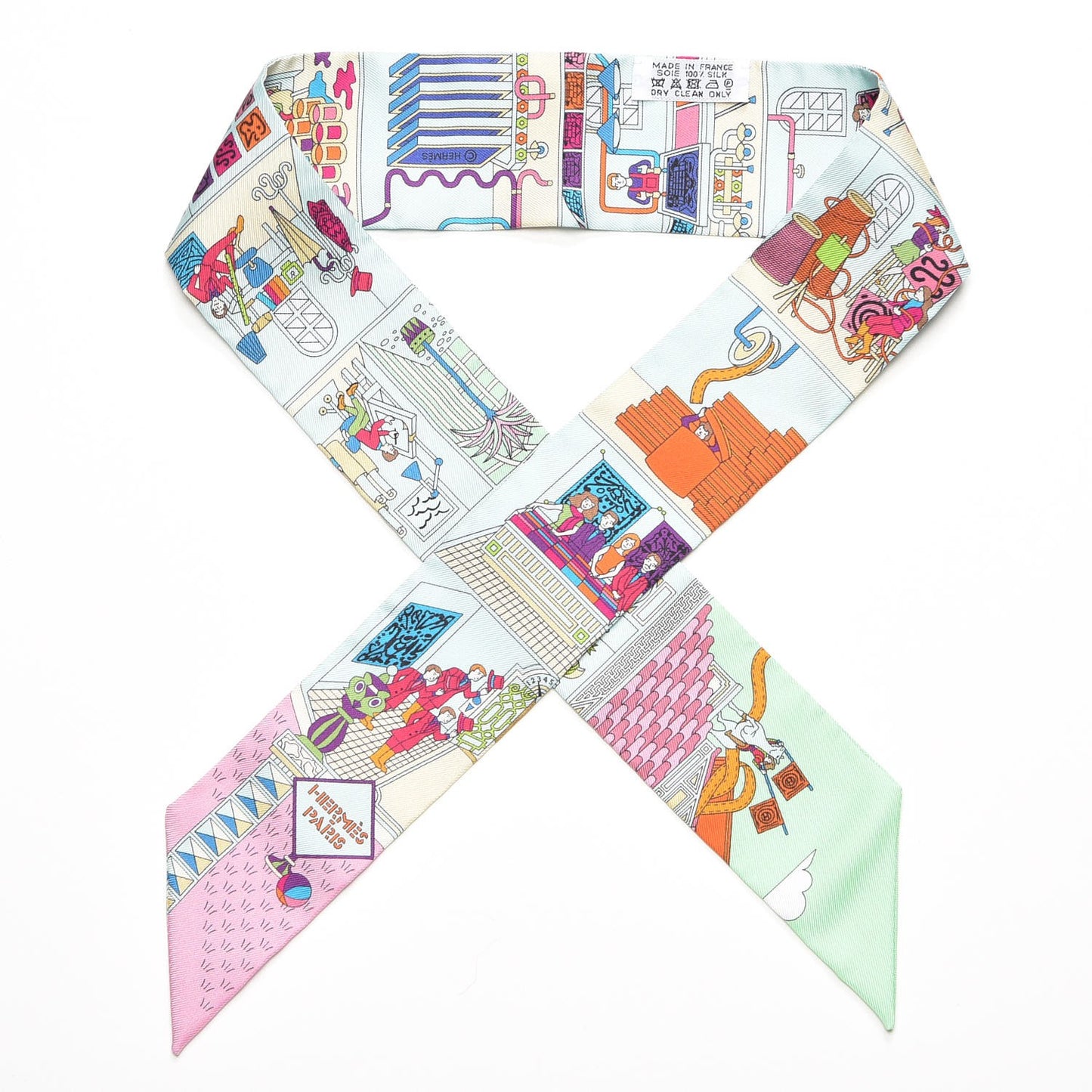 Silk La Maizeon des Carrés Twilly Aqua Vert d Eau Rose