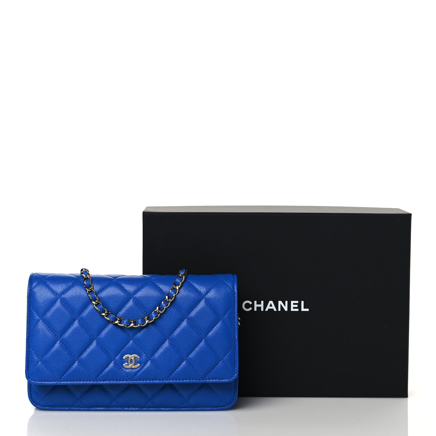 Chanel Caviar Quilted Wallet On Chain WOC Blue 10 of 10