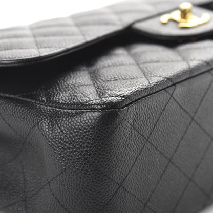 Chanel Caviar Quilted Jumbo Double Flap Black 11 of 14