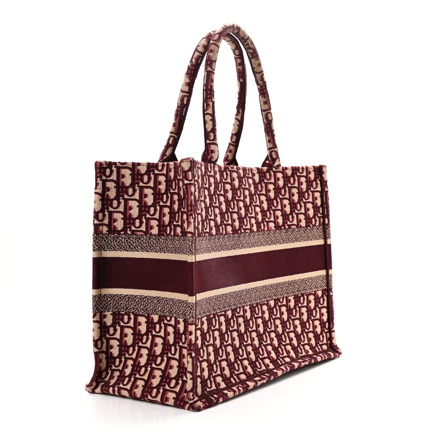Oblique Medium Book Tote Burgundy Multicolor