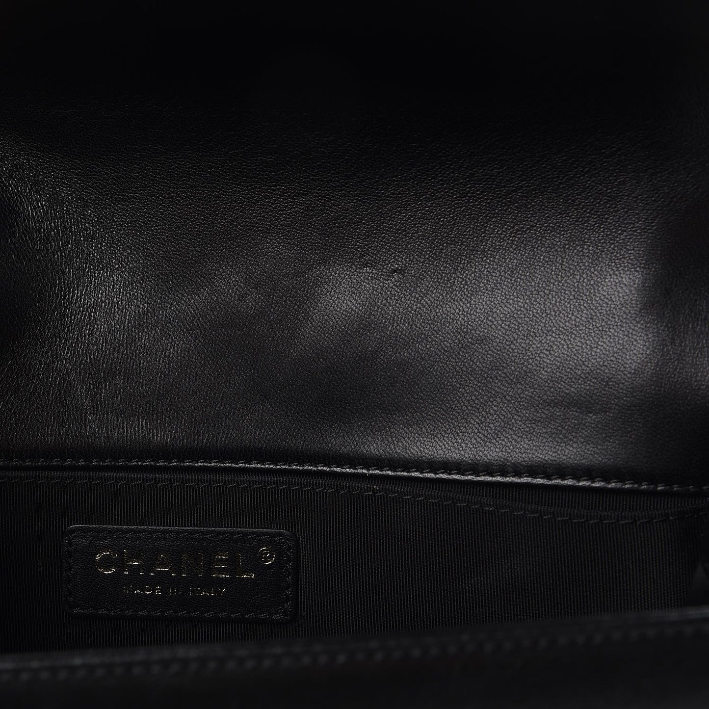 Lambskin Quilted Medium Boy Flap Black