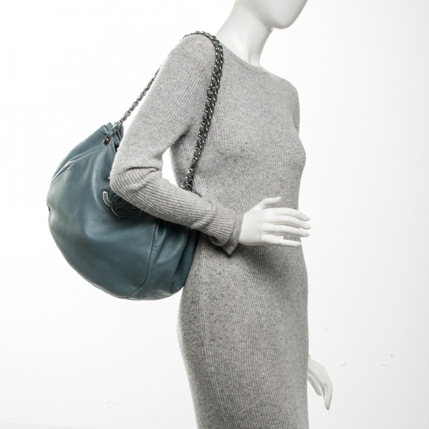 Lambskin Sensual Hobo Blue