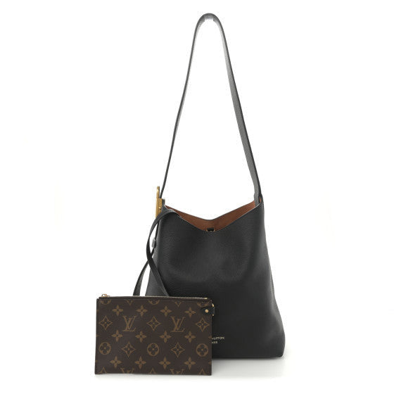 Grained Calfskin Low Key Hobo PM Black