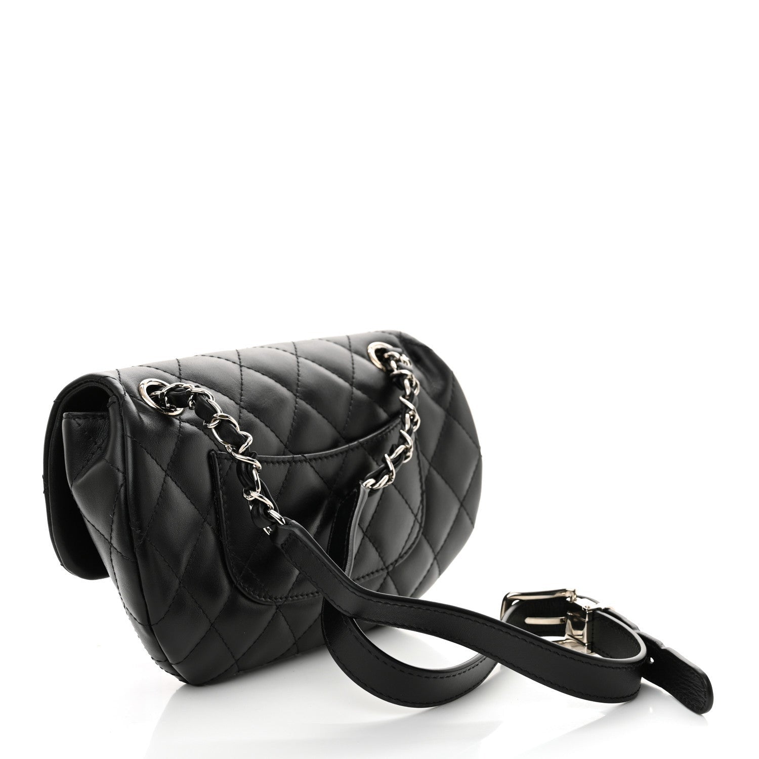 Chanel Calfskin Quilted CC Uniform Flap Belt Bag Black 3 of 7
