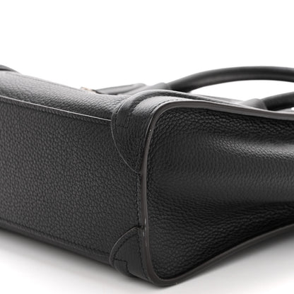 Celine Drummed Calfskin Nano Luggage Black 9 of 9