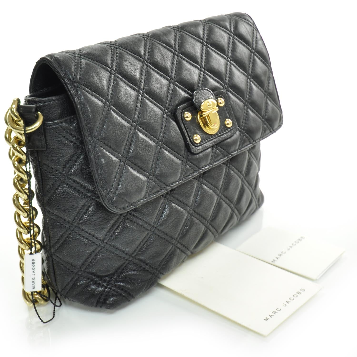 Marc Jacobs Leather Quilted The L Single Shoulder Bag Black 3 of 10