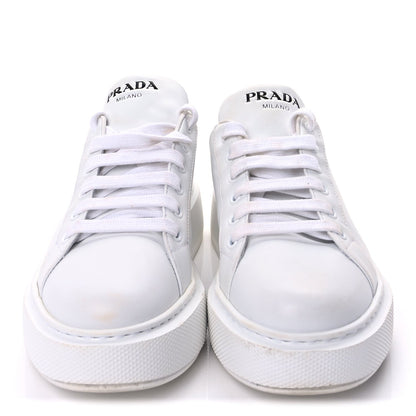 Prada Vitello Soft Logo Low Top Sneakers 38 White 2 of 10