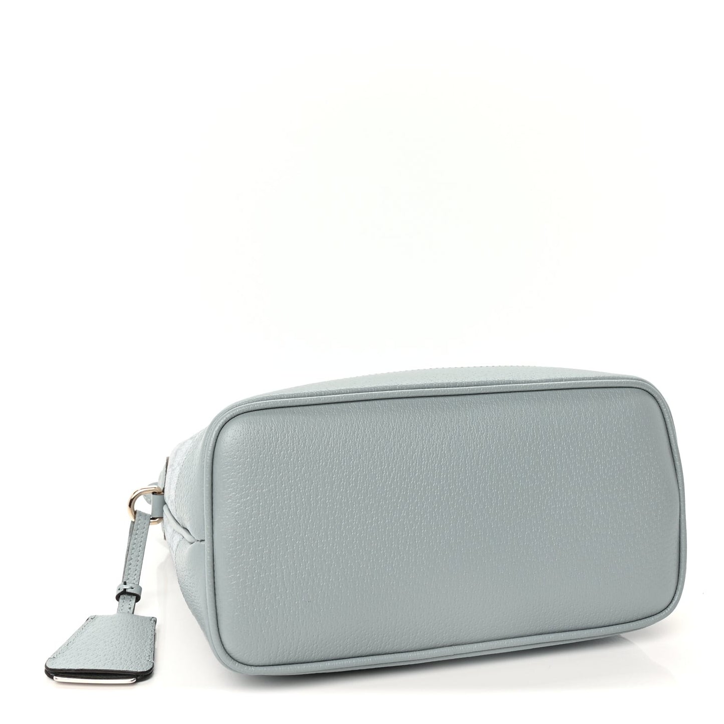 GG Supreme Monogram Textured Dollar Calfskin Web Small Ophidia Bucket Shoulder Bag Dusty Blue