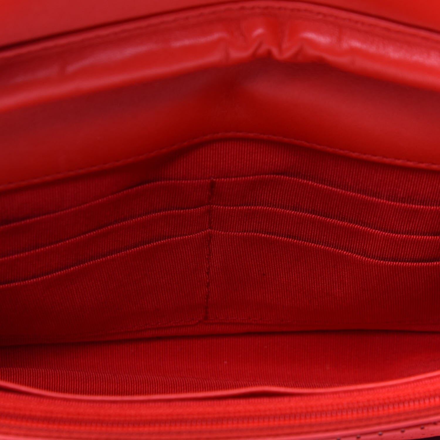 Chanel Perforated Lambskin Quilted Wallet On Chain WOC Red 7 of 23