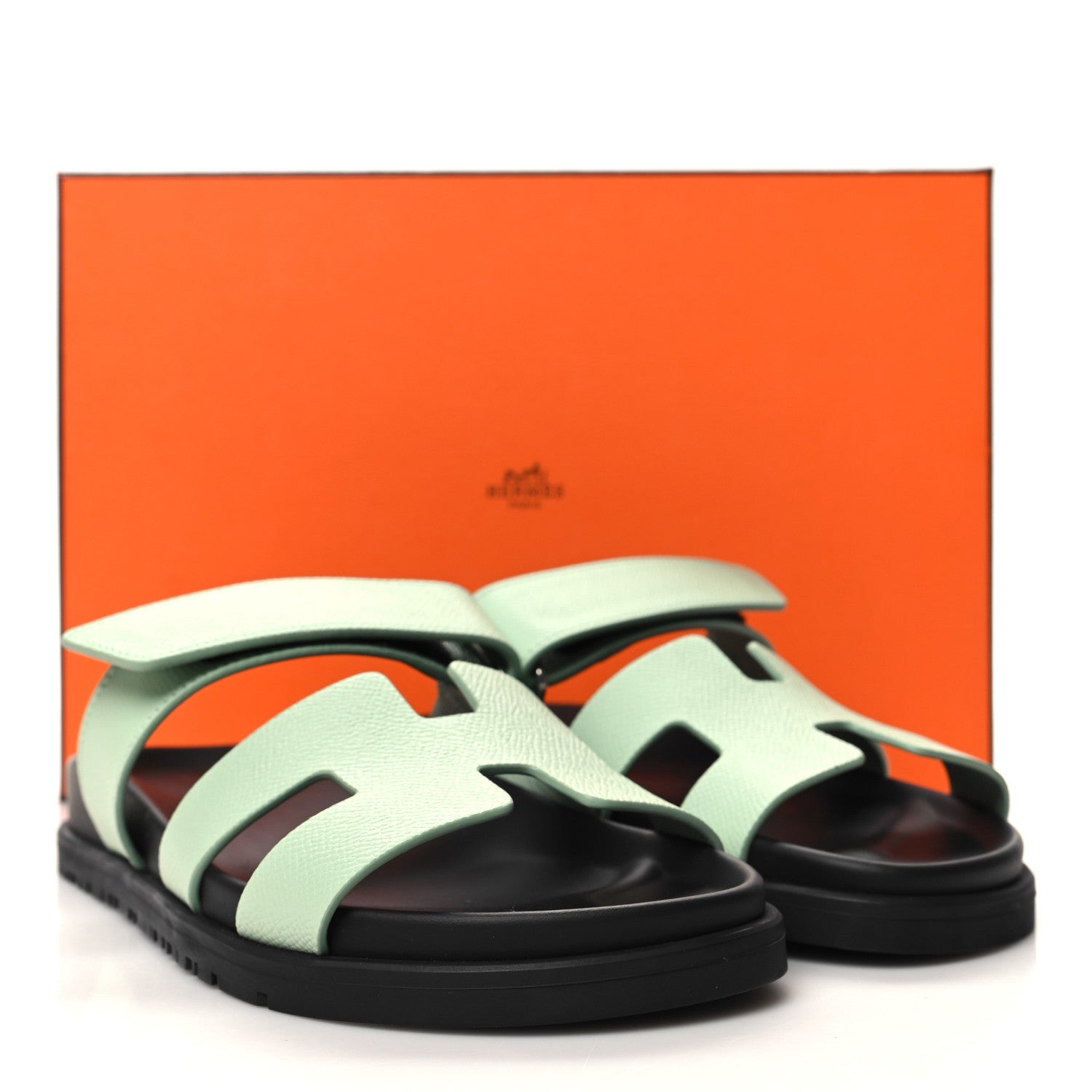 Hermes Epsom Womens Chypre Sandals 36 Vert Jade 9 of 9