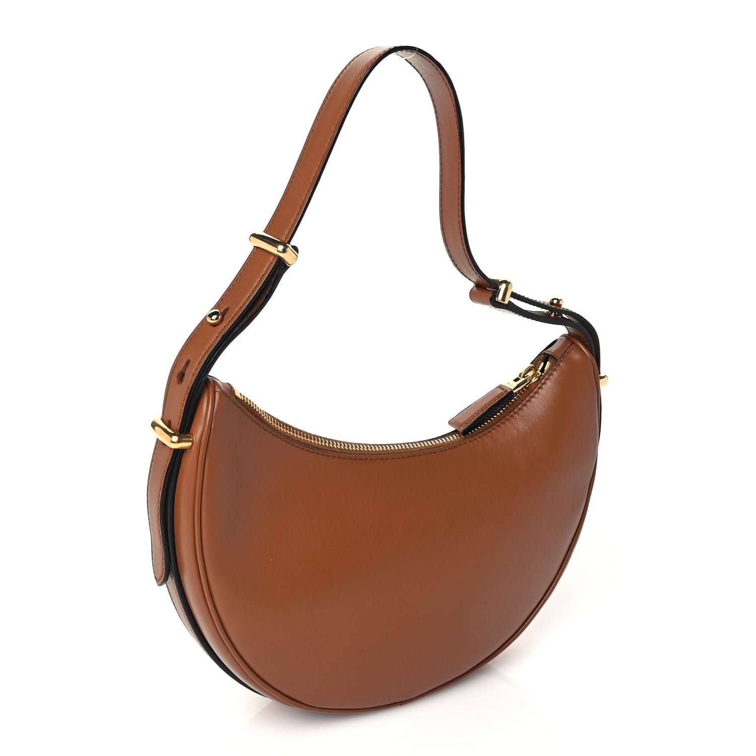 Prada Soft Calfskin Arque Shoulder Bag  Cognac 2 of 8