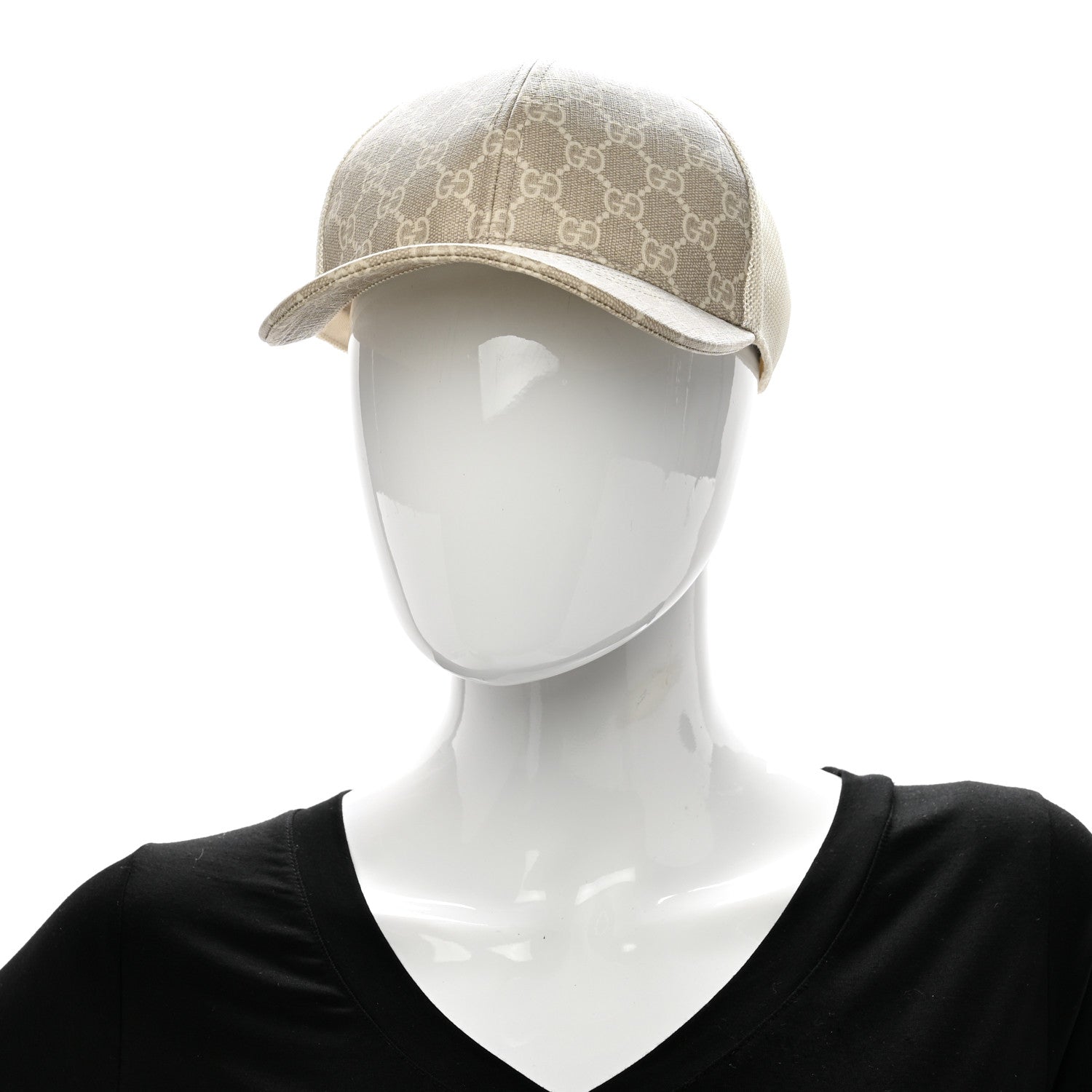 Gucci GG Supreme Monogram Mesh Baseball Hat M Beige 2 of 8