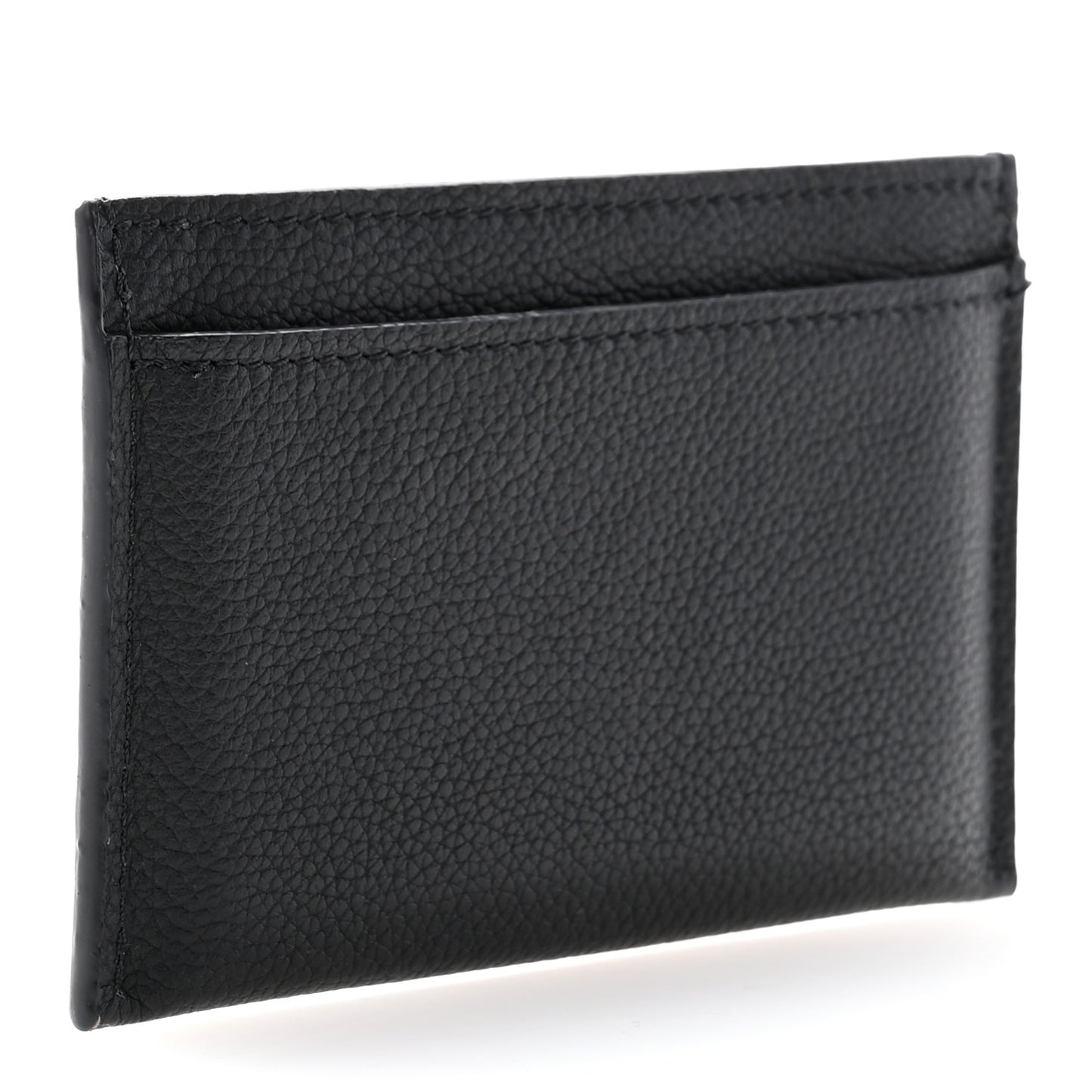 Calfskin Lockme Card Holder Black