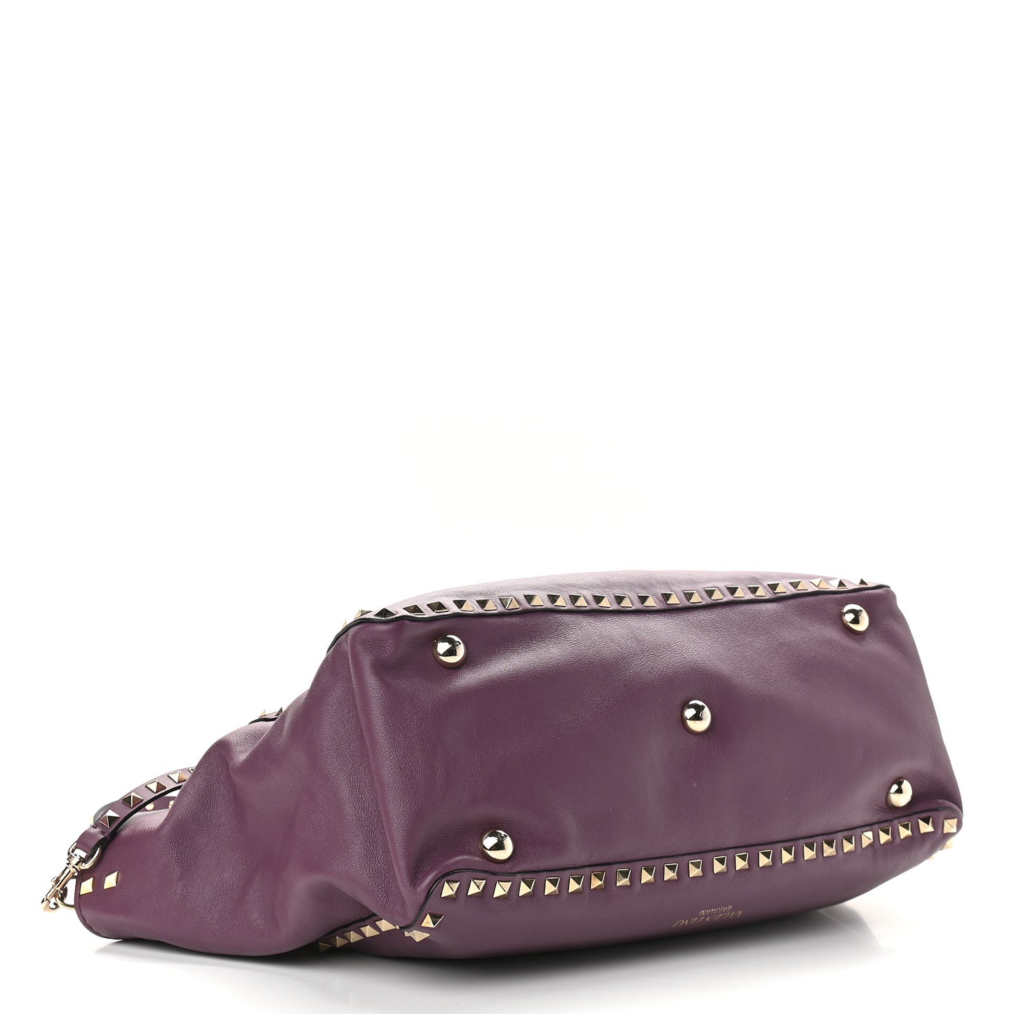 Vitello Medium Rockstud Tote Purple