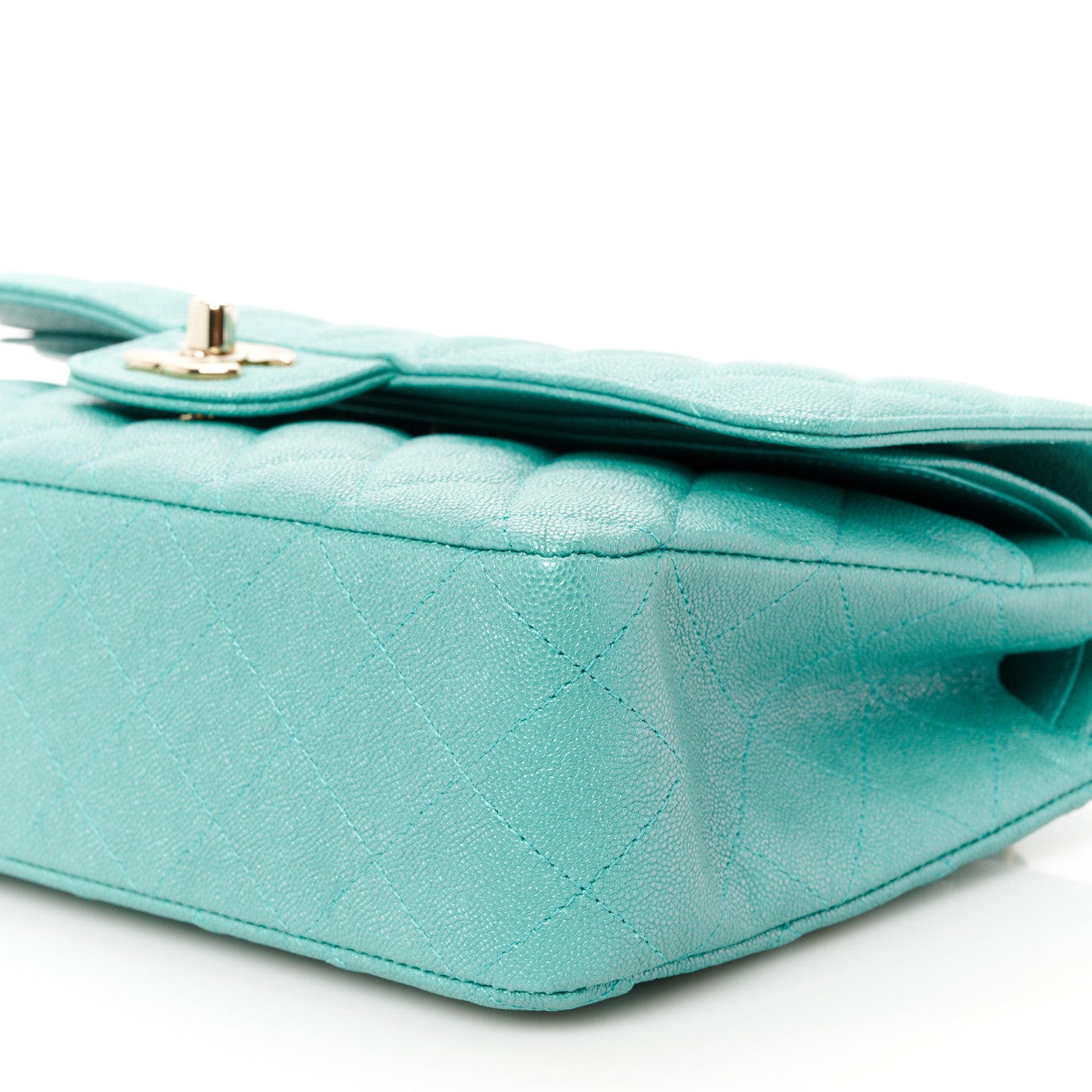 Chanel Iridescent Caviar Quilted Medium Double Flap Green 11 of 11