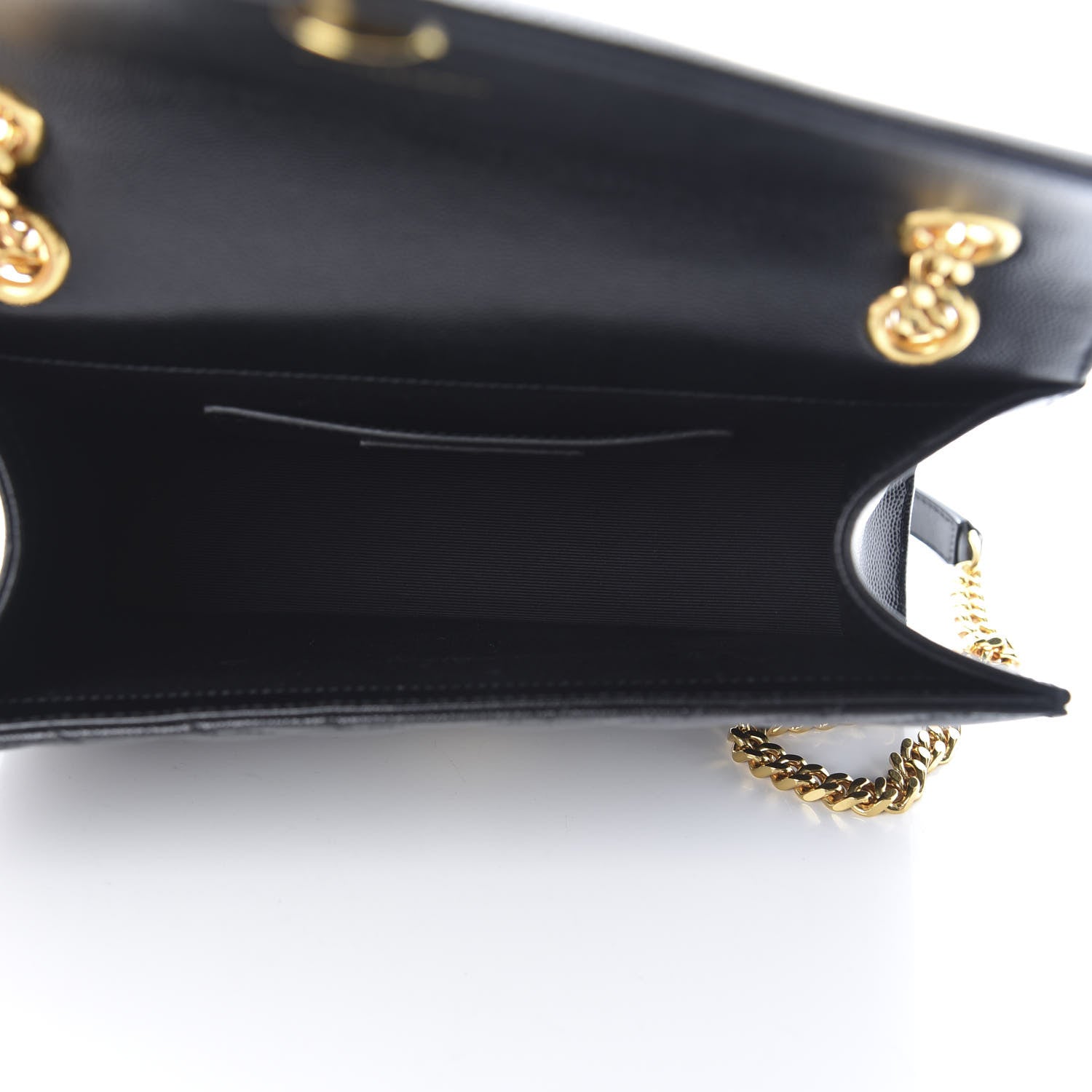 Saint Laurent Grain De Poudre Matelasse Chevron Medium Monogram Satchel Black 5 of 9