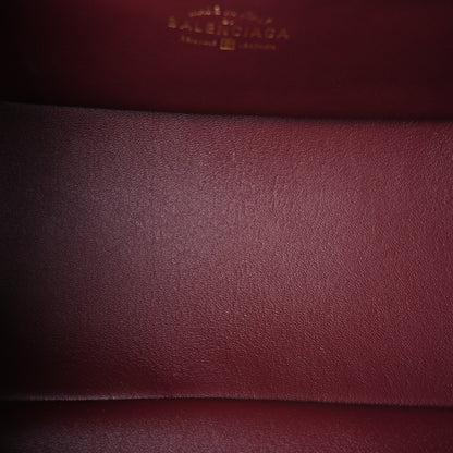 Balenciaga Grained Calfskin Small Carrie Bowling Bag Burgundy 4 of 8
