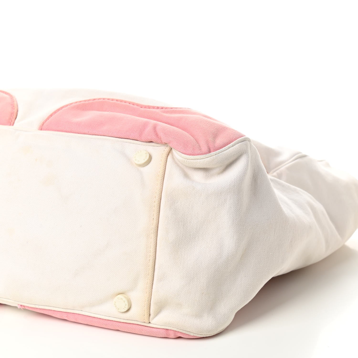 Chanel Canvas CC Handbag Pink White 10 of 14