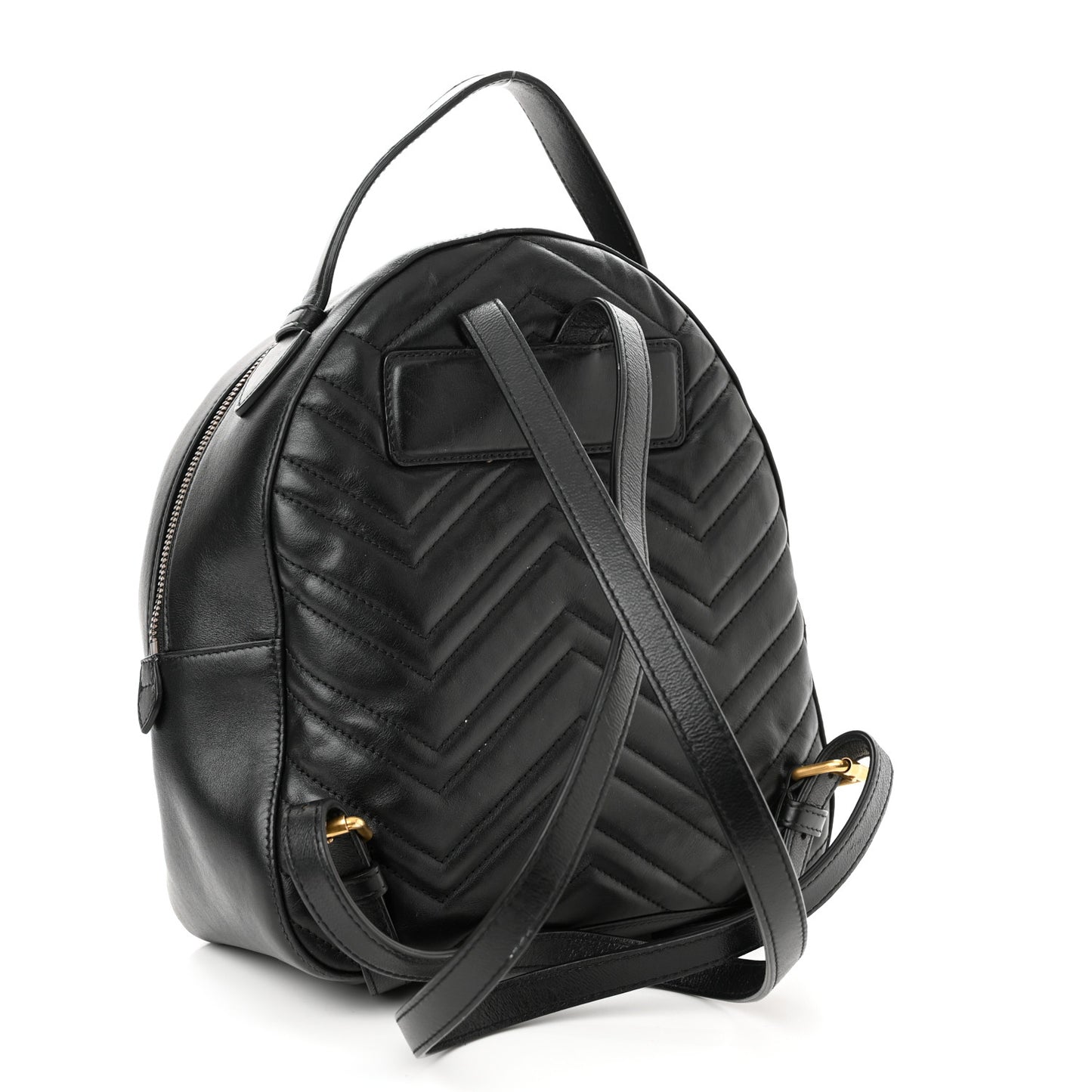 Calfskin Matelasse Animal Studs GG Marmont Dome Backpack Black