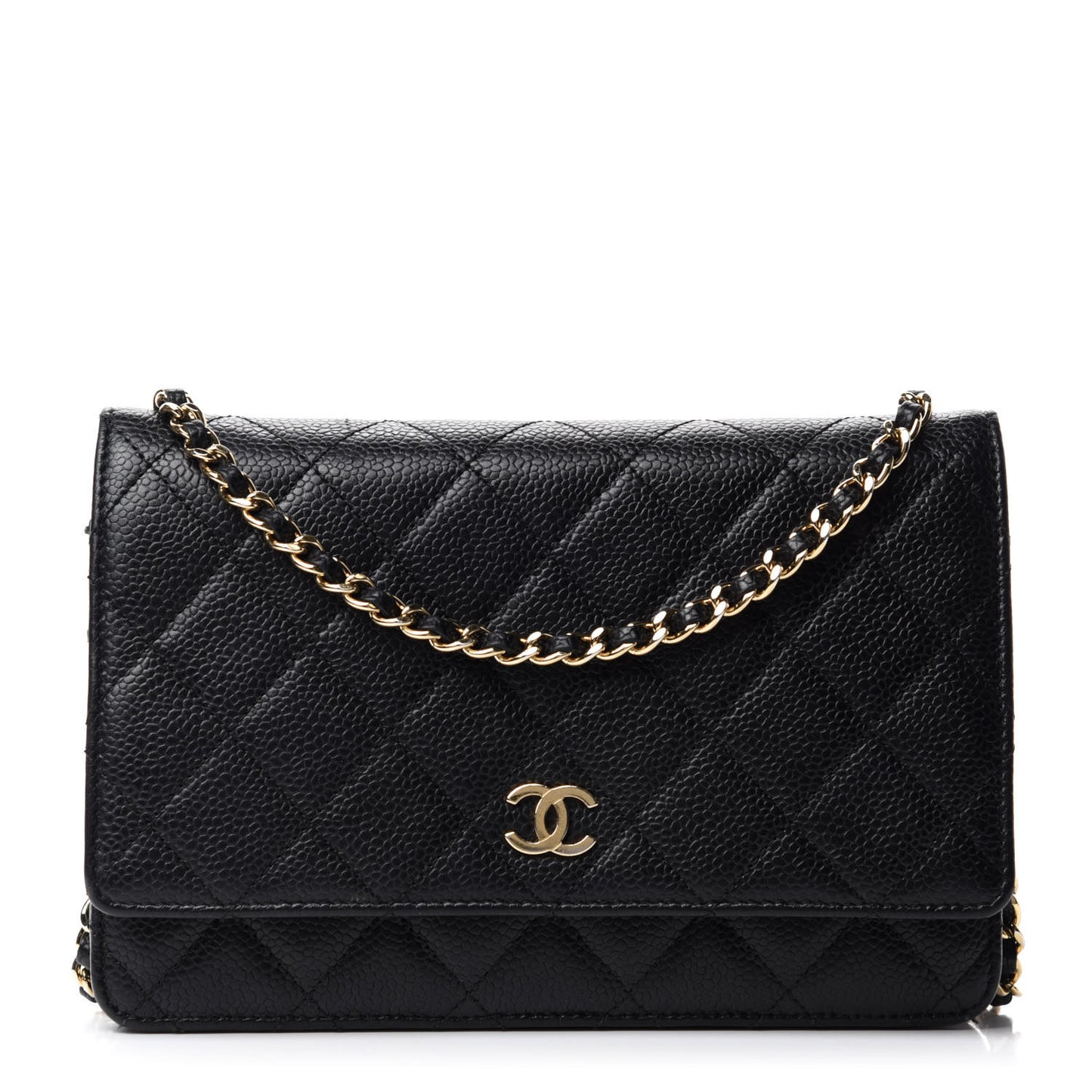 Caviar Quilted Wallet On Chain WOC Black